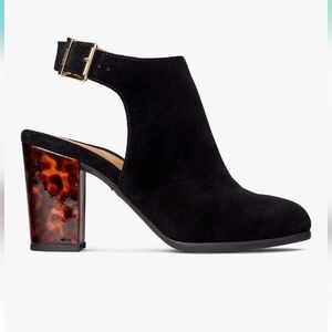 Vionic‎ Lacey Black Suede Heels with Tortoiseshell Block 9